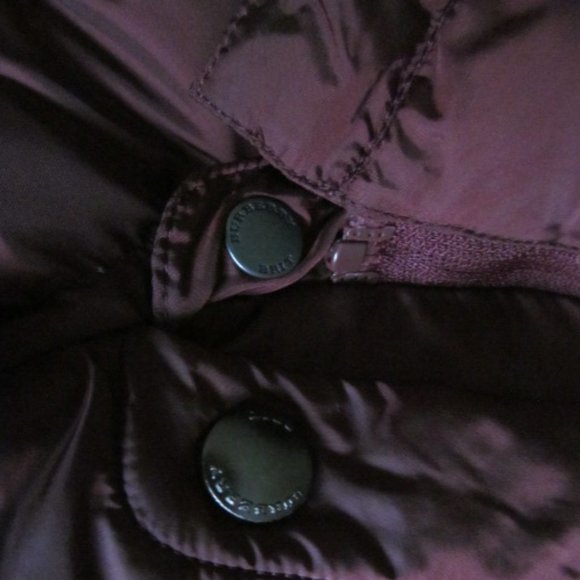 BURBERRY BRIT WINTERLEIGH BORDEAUX BURGUNDY DOWN PUFFER MID LENGTH COAT XS-S - Picture 7 of 11
